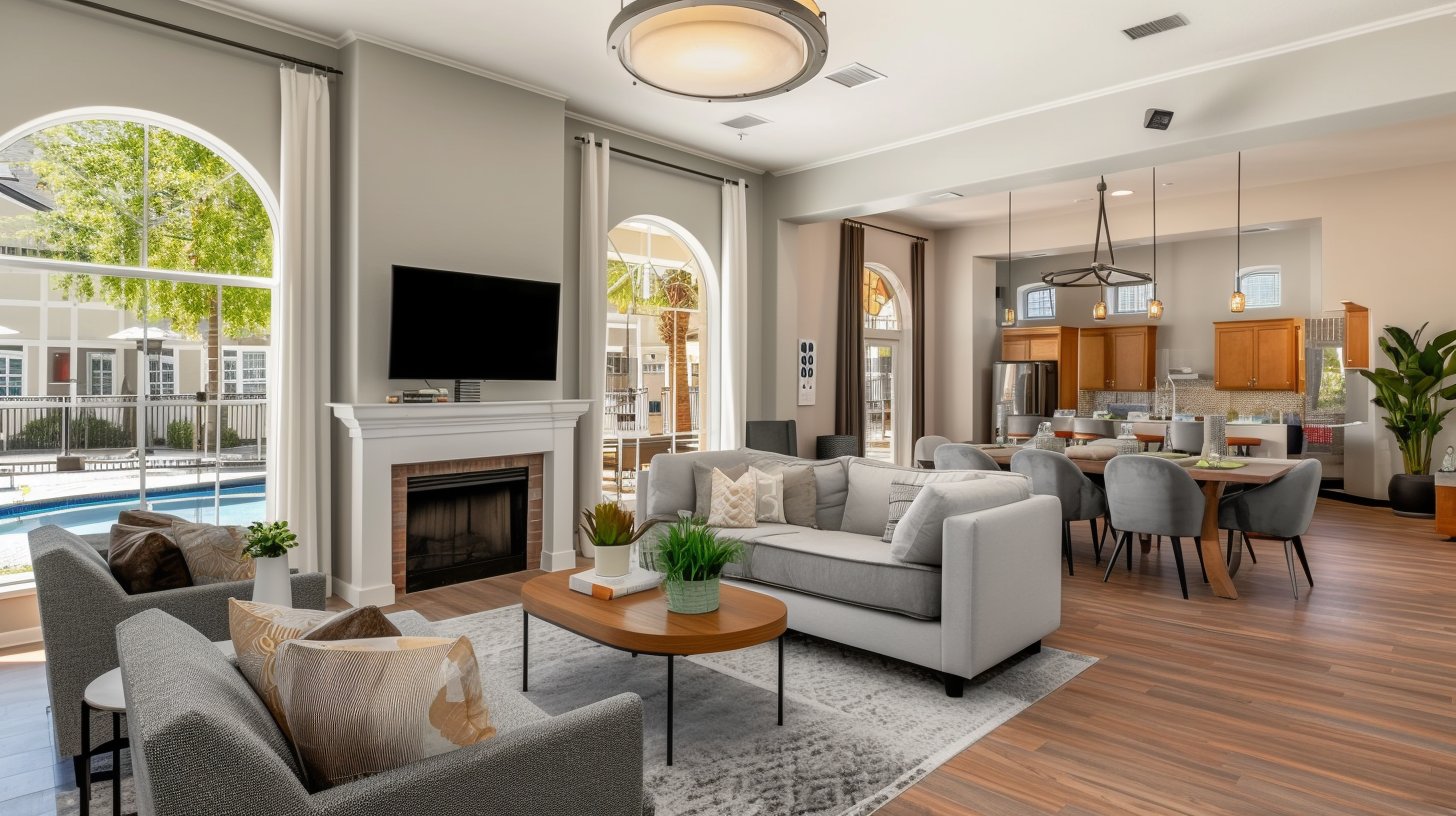 Open-plan HOA clubhouse cleaning — San Marcos, CA